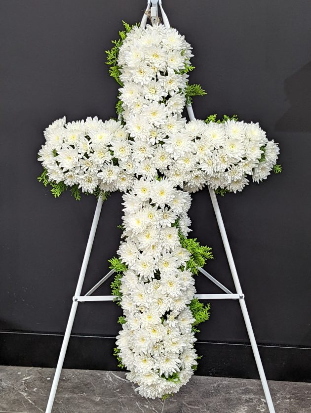 White Chrysanthemum Cross