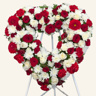 classic red white heart tribute