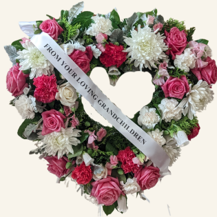 pink white heart tribute