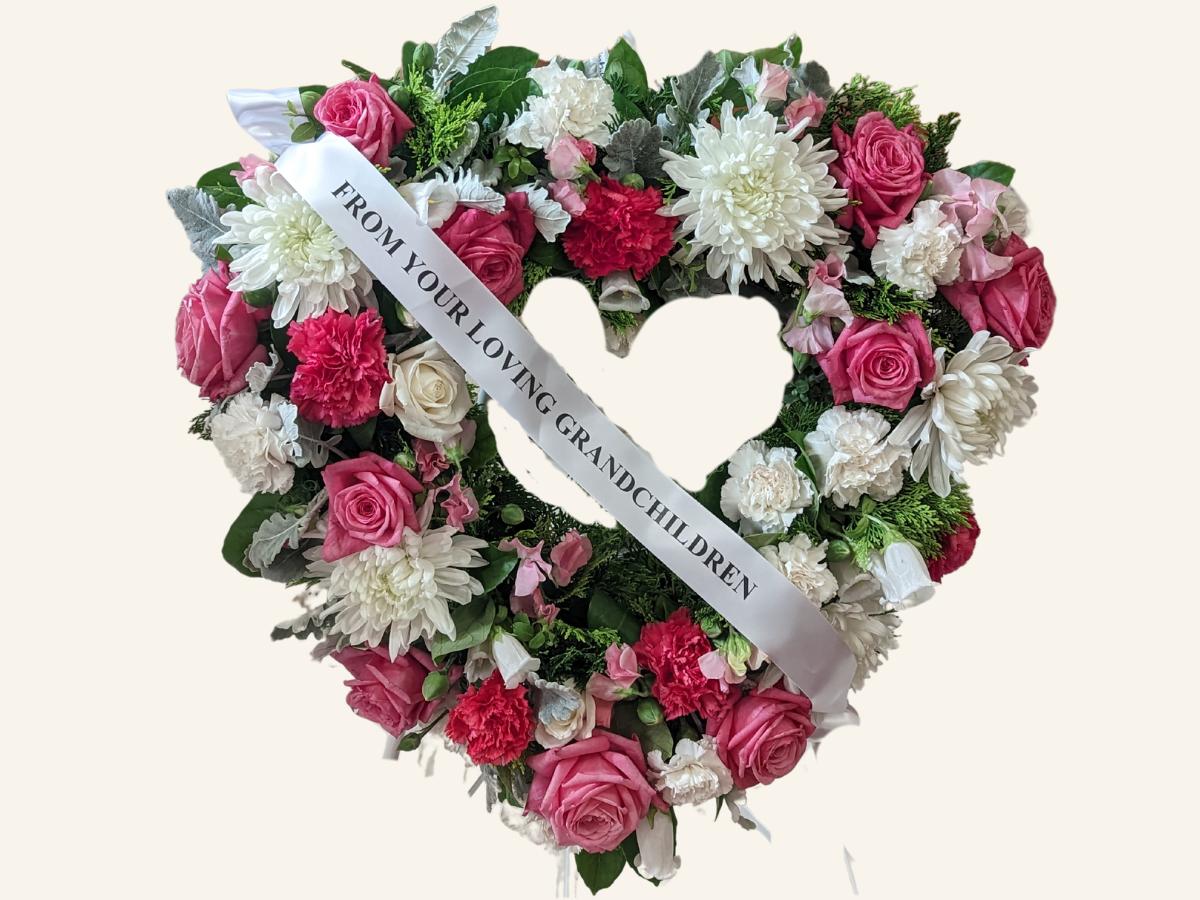 pink white heart tribute