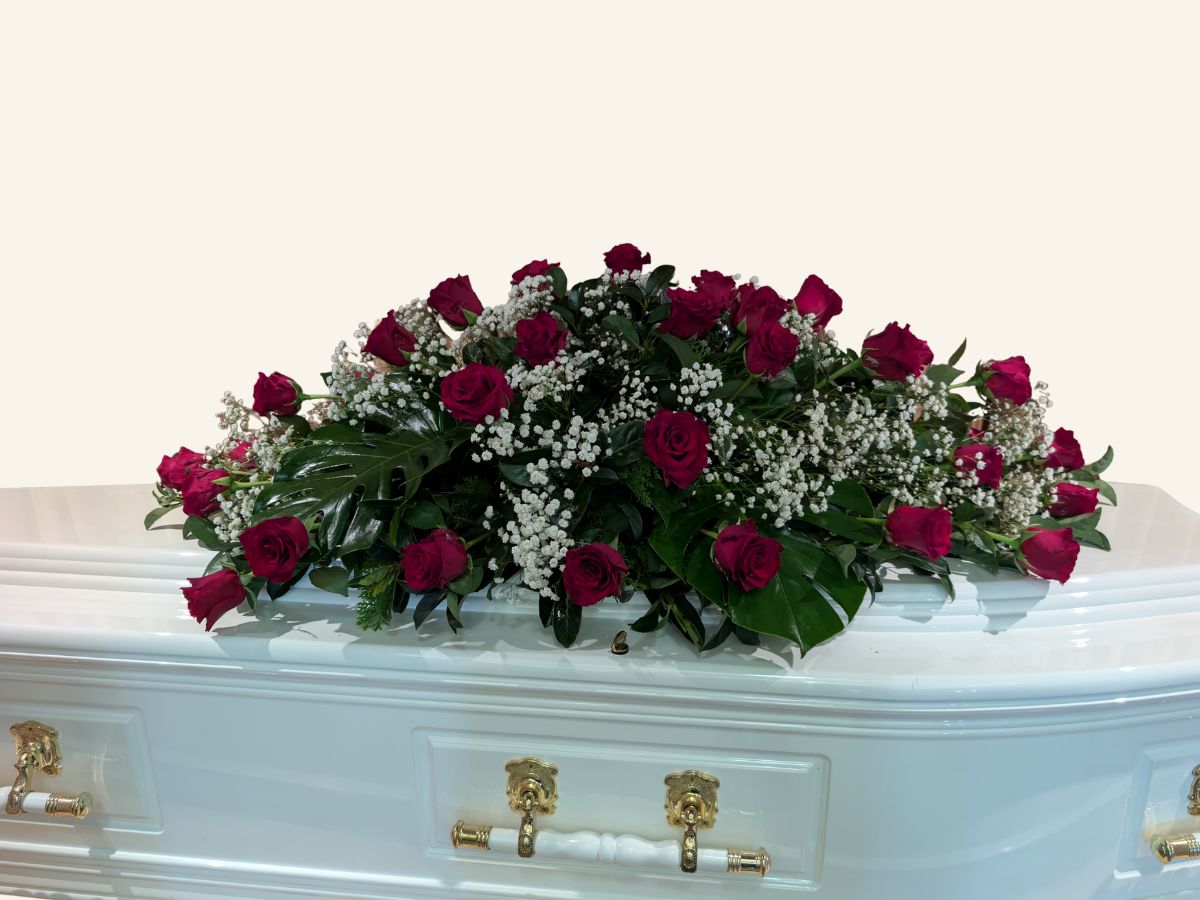 red rose casket cover sydney