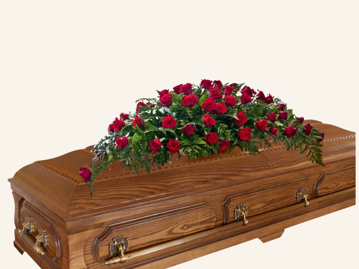 red rose casket cover sydney