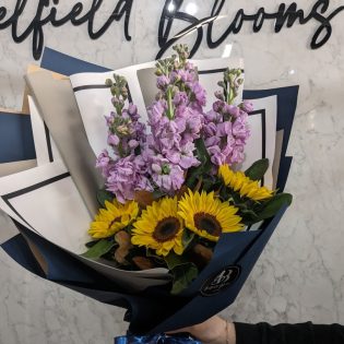 sunflower graduation bouquet